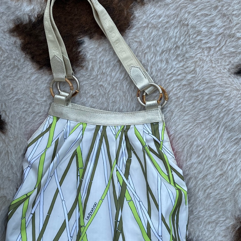 White and Green Women's Bag